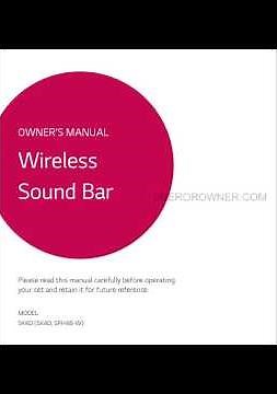 LG SK4D Sound Bar User Manual
