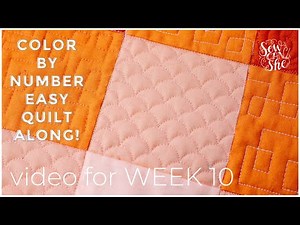How to Quilt Easy Clamshells with a Ruler and Without - Color By Number Quiltalong Week 10