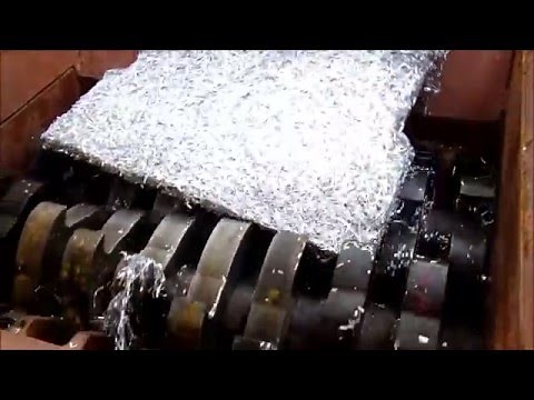 アルミ切粉の破砕 可変速破砕機 ライオンシュレッダーＳＣ | Aluminium chips shredding