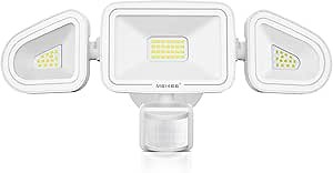 MEIKEE 42W LED Security Lights Motion Sensor Light Outdoor Flood Light, 3600LM 6500K IP65 Waterproof, 3 Adjustable Heads Motion Detector Lights for Outside Garage Yard Garden Porch Entryways