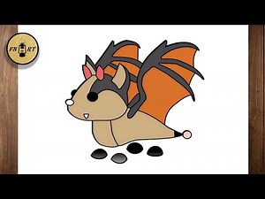 How to draw a bat dragon from adopt me easy