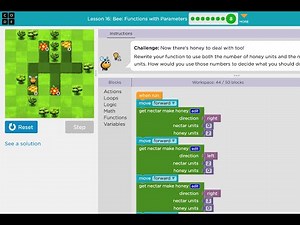 Code.org - Course 4 - Lesson 16 Bee Functions with Parameters
