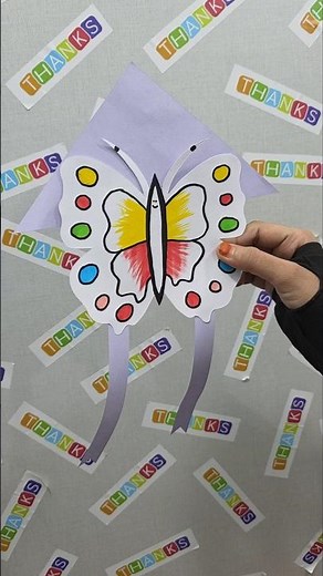 How to make butterfly kite flying paper craft short video idea for kids #kite #kiteflying #shorts