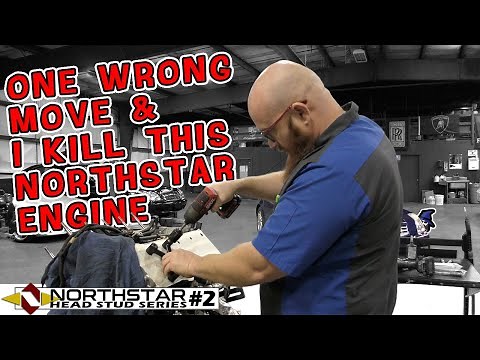 No room for error! CAR WIZARD drills out the head bolts on his '04 Cadillac XLR