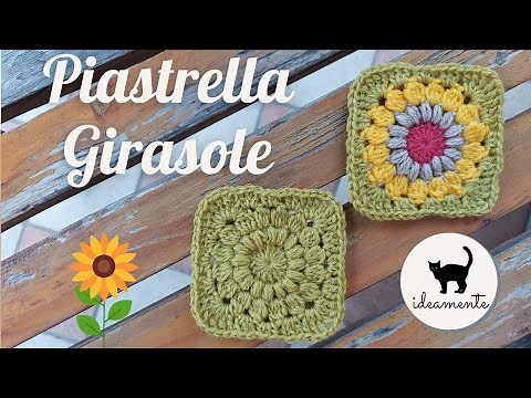 PIASTRELLA "GIRASOLE" - Tutorial uncinetto