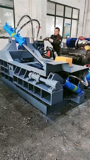 🚀 Metal Baler Test Run – See the Power in Action! #metalrecycling #machine #factory #heavydutybaler