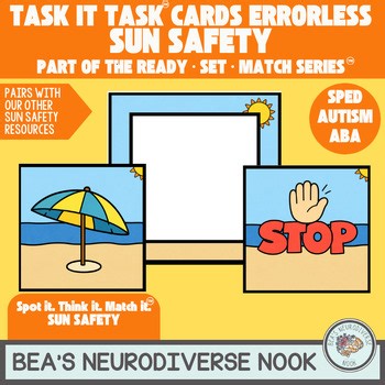 Sun Safety Task Cards Autism | Errorless Life Skills Activities SPED