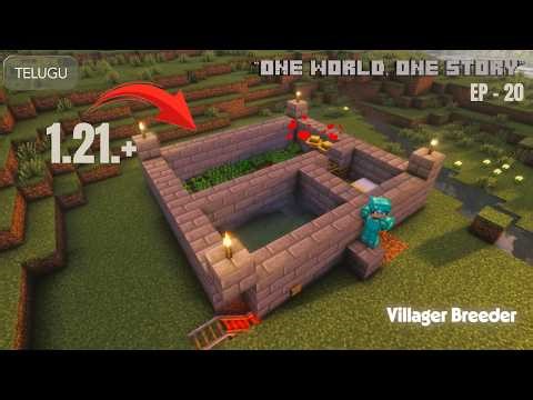 Easy Villager Breeder(1.21+) Java+Bedrock |“One World, One Story”# Ep 20 | Minecraft Telugu |