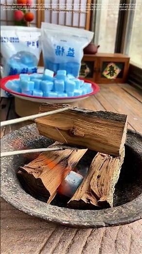 Igniting Wood with Solid Alcohol Blocks
