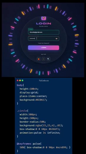 Animated Circular Login Form Using Pure HTML & CSS