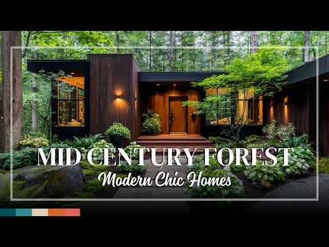 Mid Century Modern Forest Homes – Wood and Glass Harmony with Subtle Chic Grandeur 🌲