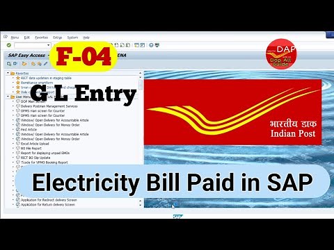 SAP me electricity bill payment kaise kare | GL entry in sap | F-04 t code use in sap | GL CODE DOP
