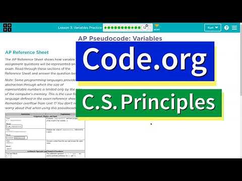 Code.org Lesson 3.11 Variables Practice | Tutorial with Answers | Unit 4 CS Principles