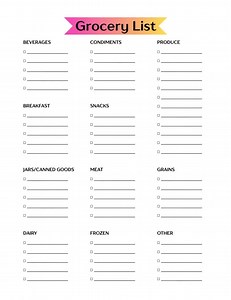 Printable Grocery List | Minimalist Shopping Planner | Instant Download PDF
