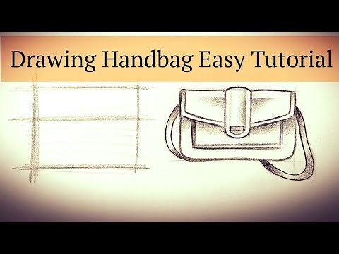 How to draw a handbag design step by step easy Sketching a Bag/Purse Object drawing easy tutorial