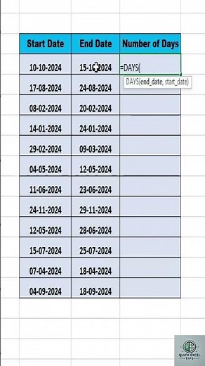 "Calculate Number of Days in Excel 🗓️📊 | Quick Tutorial" #excel#exceltutorial#exceltips#exceltricks