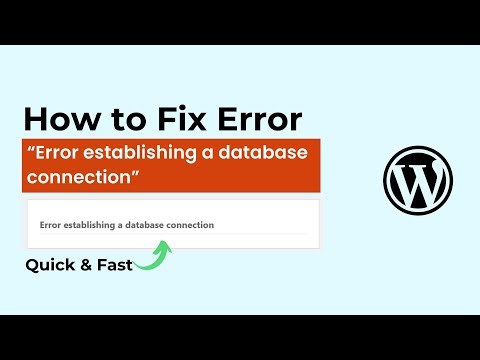 Fix Error establishing a database connection