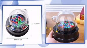 Electric Lotto Ball Machine: Machine Portable Bingo Machine Cage Game with Balls Fortunate Number Picker, Electric Shake Lucky Ball Machine