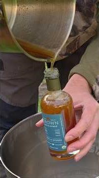 Boiling down maple sap to make maple syrup