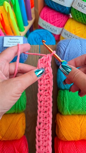 Naztazia on Instagram: "Crochet foundation stitches, in this tutorial from Naztazia, is a method to create both the starting chain and first row simultaneously one stitch at a time, and, forms a solid edge on the initial side. #crochet #knitting #artist #yarn #braids #tutorial #crocheting #makersgonnamake #yarnlove #naztazia #reels"