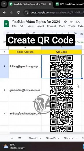 Create working QR code in Google Sheet ll QR code trick ll Bivash Academy