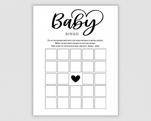 Baby Bingo Card, Blank to Have Guests Fill In, Instant Printable Pdf Download, Fun Baby Shower Game - Etsy