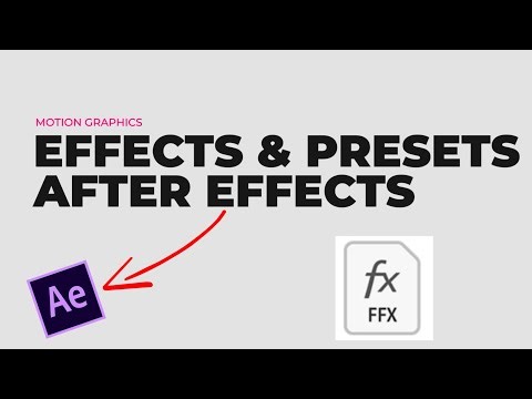 How To Create Effects and Presets In After Effects - Save and Export Presets