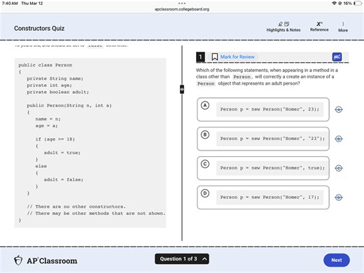 java public class Person { private String name; private int age... | Filo