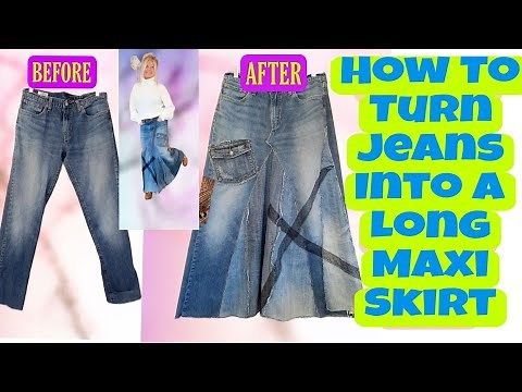 How To Make a Long Maxi Skirt From a Pair of Jeans