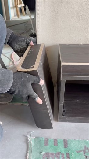 80s Curve Wood TV Cabinet – Aesthetic Install Finish! #diy #woodworking #woodwork