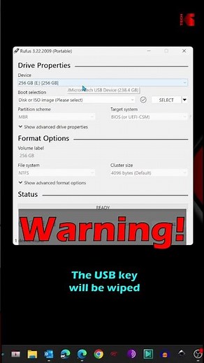 How to format a USB key larger then 32GB in Fat32 in Windows #shorts