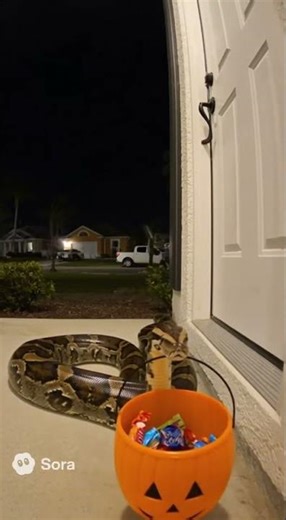 Giant Snake Trick-or-Treats on Halloween Night! 🐍🎃
