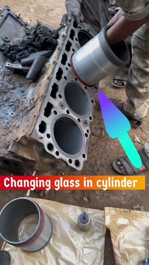 Changing glass in cylinder 7D engine how to change glass in cylinder #trending #v #tiktok_india #foru