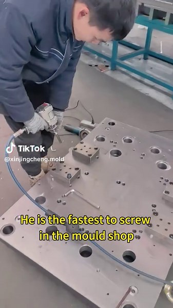 Are stamping die workers fast at screwing?#stamping #mould #moldmaking #precisionmold #stampingparts #mold #diemaking #progressive #stampingmold #factory