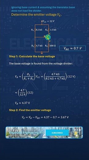 Voltage Divider BIAS BJT Emitter Voltage Calculations