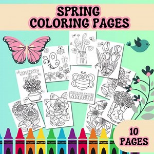 SPRING COLORING PAGES - Spring Season Coloring Activity - Etsy Canada