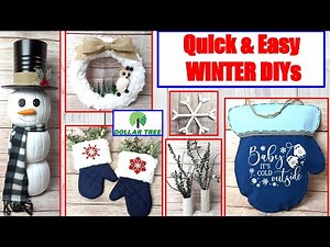 ❄⛄ QUICK EASY WINTER DECOR DIYS | DOLLAR TREE DIY | After Christmas Decor! Snowmen & Snowflakes