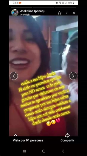 no has sido mala pernosa siempre vas a estar presente en todo para tus hijos nuaca gracias por venir a visitarme en mis sueños preguntar por tu Smith y por tu muelon como lo llamabas al gael enserió no se por que dios ase las cosas diferente pensabas estar para tus Smith cuando sea un profesional y mira nos ganaste a pensar que la gente able pestes de mi se que me has querido mucho y me quedo con los buenos momentos que tuvimos y eso siempre lo lleverare presente en mi corazón solo te pido que m
