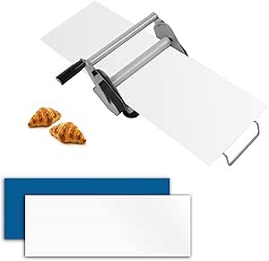 Folding Dough Sheeter Machine - 12" Manual Dough Roller with Adjustable Thickness, 2 Sheeter Boards for Pizza, Croissants, Pastry & Fondant Table Top Design