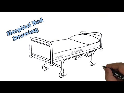 How to draw Hospital Patient Bed easy