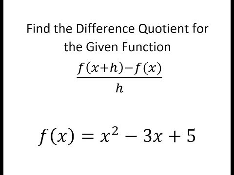 Find the Difference Quotient of the Given Function