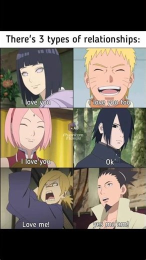 3 Types of Anime Relationships 😂 | Naruto Couples | #GrandEdit #shorts #naruto #fypシ #sasuke #hinata