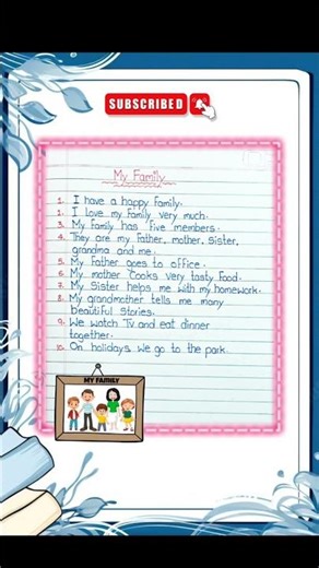write an Few Lines About My family short essay #handwriting #family