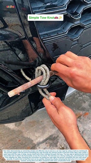 A Genius Way to Lock a Tow Rope Using Just a Bolt🔩🚗