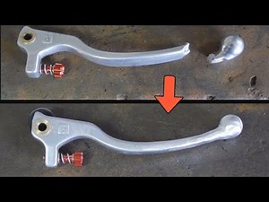 こけて折れたブレーキレバーを修理する。