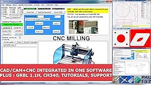 CAD CAM CNC Mill Software for GRBL, CNC 3018, Arduino CNC Shield, A4988 Driver. Design your part, generate the g-code, and run your CNC with a fully integrated Software that includes tutorial videos.