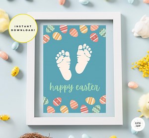 NICU Easter Craft, Easter Craft, NICU Footprint Craft, Newborn Footprint Craft, Newborn Easter Craft, My First Easter, Easter Egg Craft - Etsy