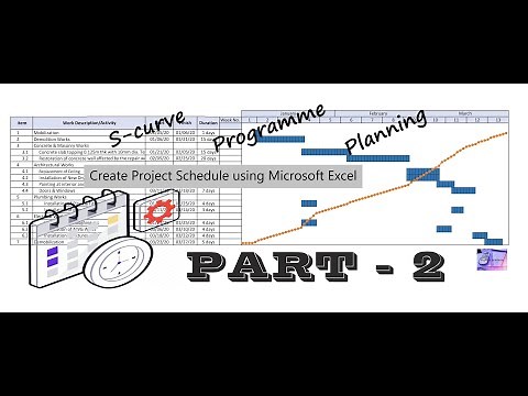Part 2: How to Make Project Schedule using Microsoft Excel | Programme | S-curve | Gantt Chart