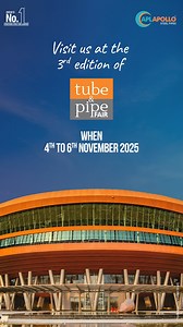 13K views · 58 reactions | Get ready to experience innovation that shapes the future of steel! Join us at the 3rd Tube & Pipe Fair, where APL Apollo showcases strength, style, and next-gen solutions.  Pragati Maidan, New Delhi | ️ 4–6 Nov 2025 #APLApollo #TubeAndPipeFair #Innovation #Strength | APL Apollo Tubes Limited | Facebook