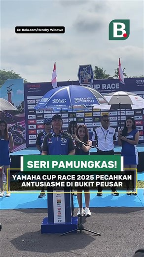 Opening Ceremony seri terakhir event one make race garapan PT Yamaha Indonesia Motor Manufacturing, Yamaha Cup Race 2025 di Sirkuit Bukit Peusar, Tasikmalaya hari Minggu (30/11/2025) pagi waktu setempat. Johannes B.M.Siahaan, Assistant General Manager CS Division PT YIMM menyebut Yamaha Cup Race seri Tasikmalaya diikuti 143 starter dan 441 starter untuk kelas Yamalube Turbo Matic Drag Battle. #BolacomID #blclpt #YamahaCupRace